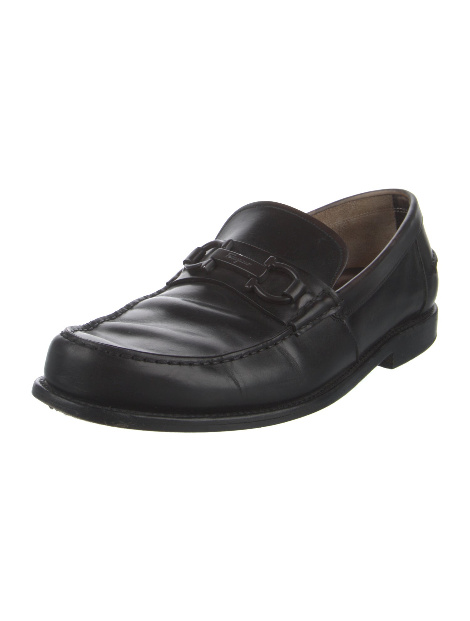 Salvatore Ferragamo Gancini Logo Leather Dress Loafers