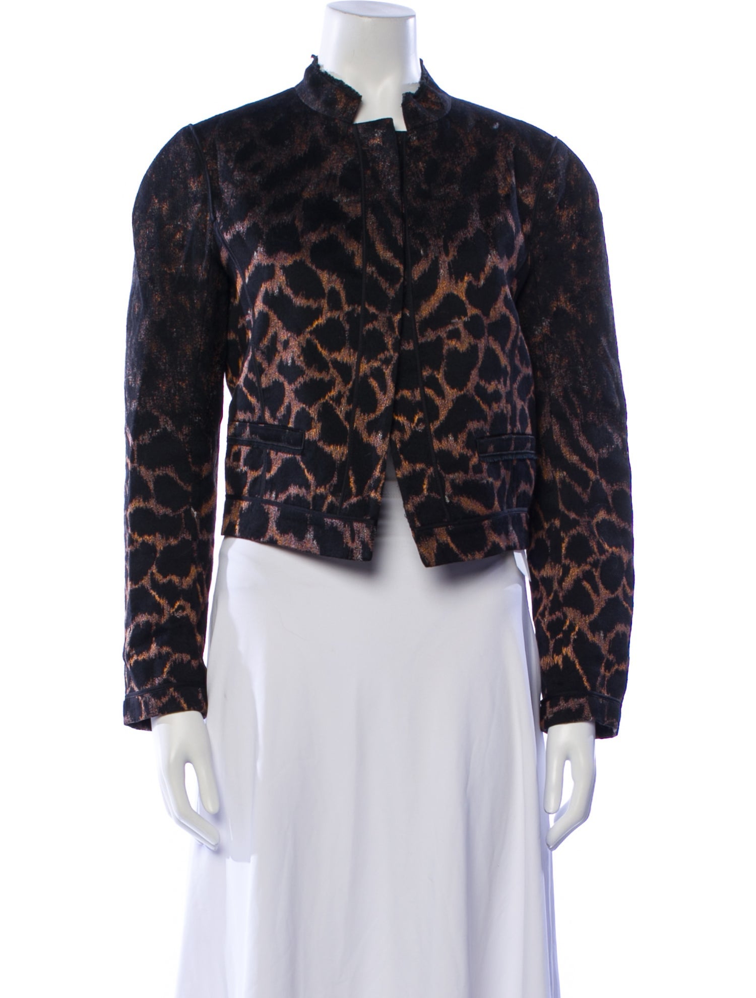 Salvatore Ferragamo Silk Animal Print Evening Jacket