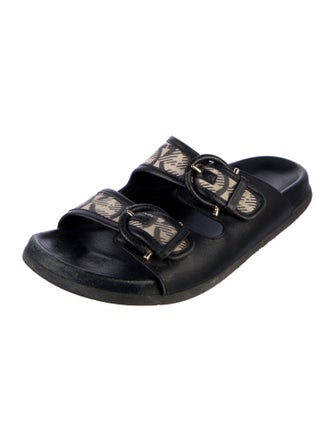 Salvatore Ferragamo Leather Printed Slides