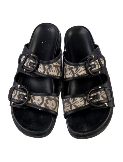 Salvatore Ferragamo Leather Printed Slides
