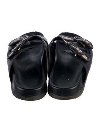 Salvatore Ferragamo Leather Printed Slides