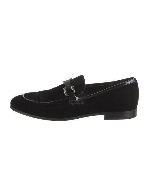 Salvatore Ferragamo Horsebit Accent Velvet Monk Straps