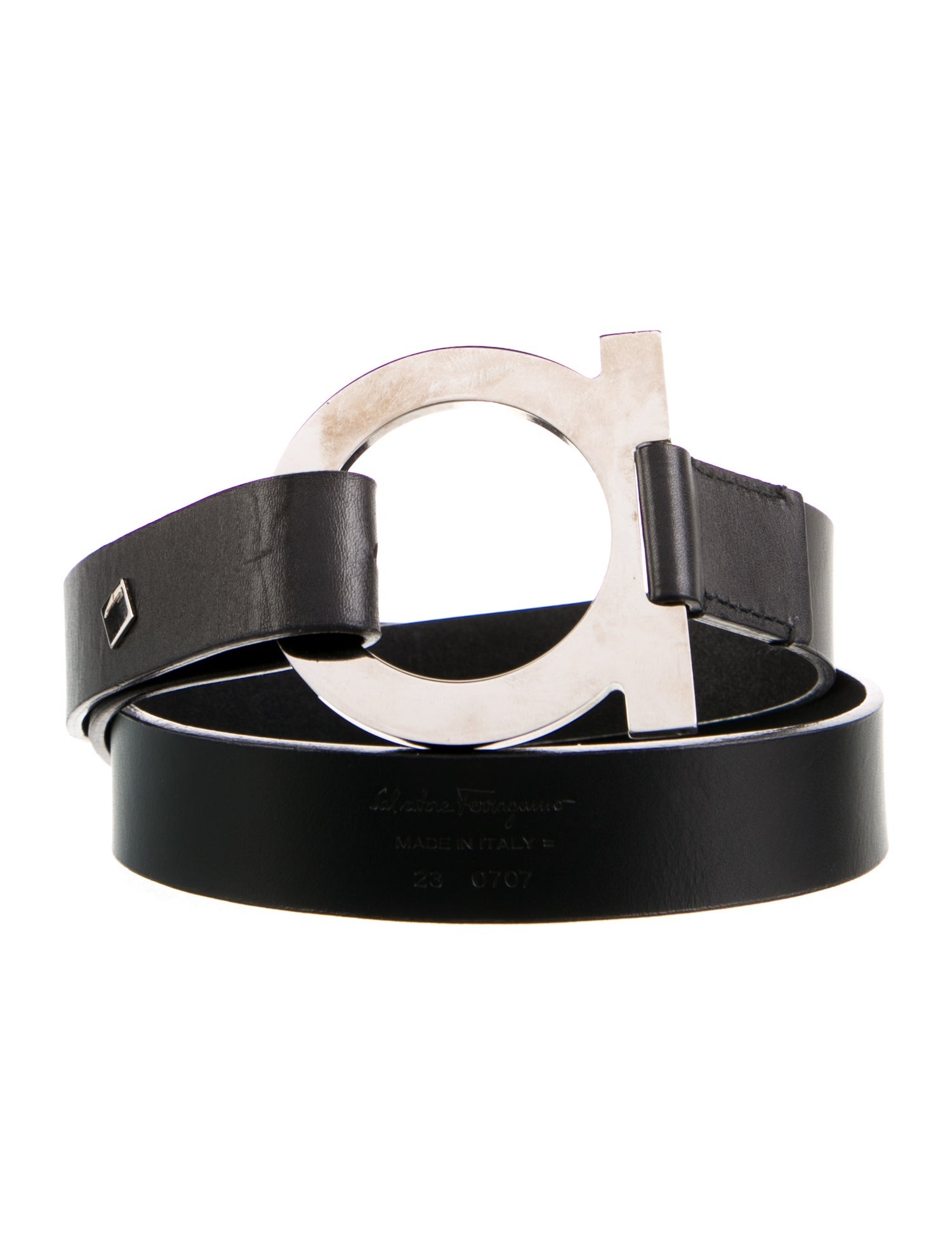 Salvatore Ferragamo Skinny Leather Belt