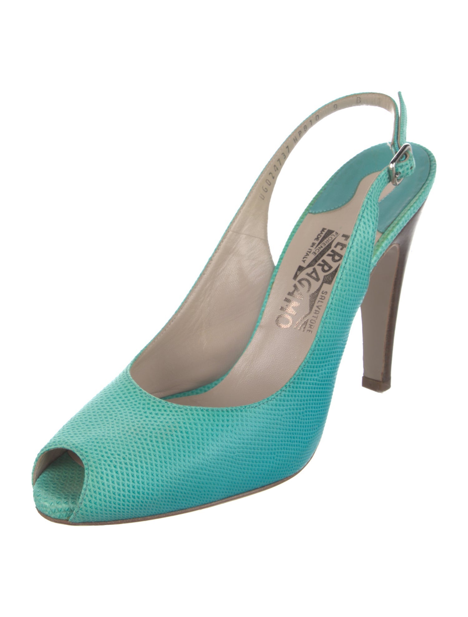 Salvatore Ferragamo Snakeskin Slingback Pumps
