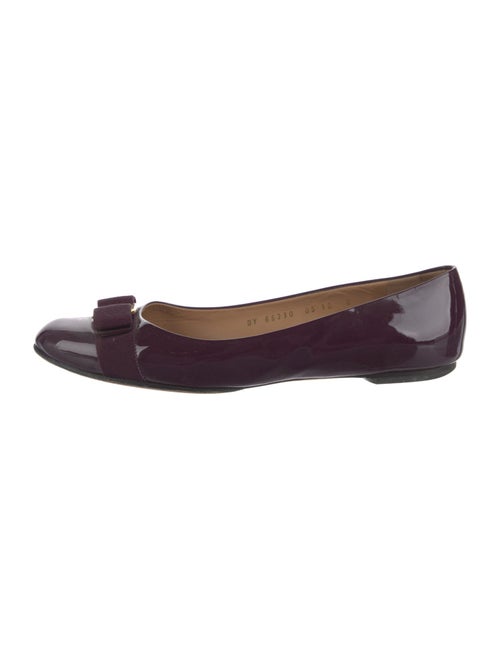 Salvatore Ferragamo Vara Bow Accent Patent Leather Ballet Flats