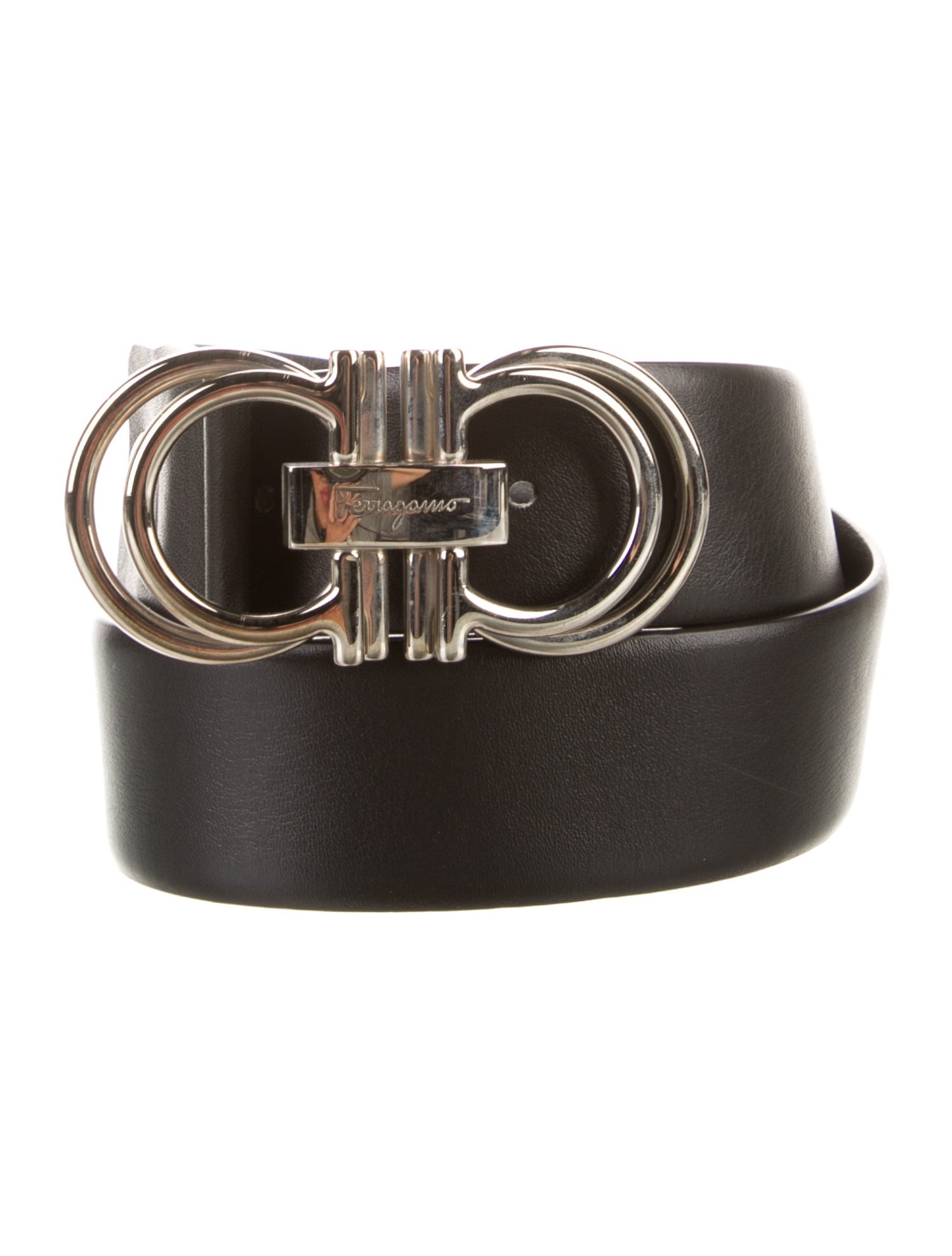 Salvatore Ferragamo Gancini Logo Leather Belt
