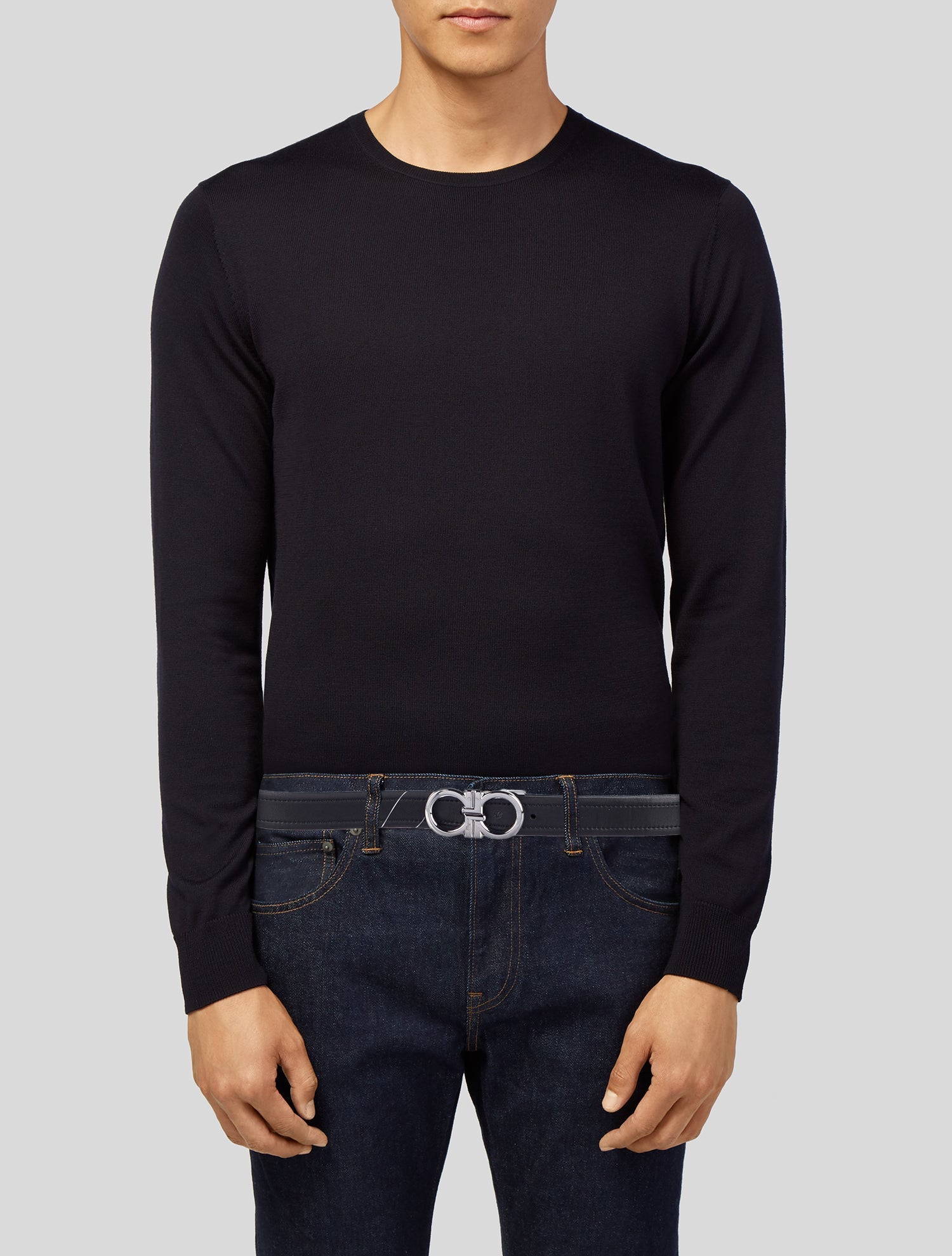 Salvatore Ferragamo Skinny Leather Belt Kit