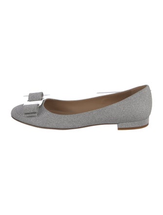 Salvatore Ferragamo Vara Bow Accent Glitter Flats