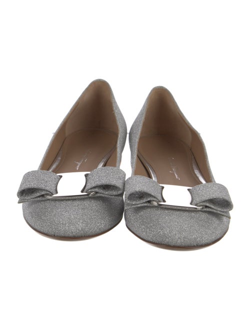 Salvatore Ferragamo Vara Bow Accent Glitter Flats
