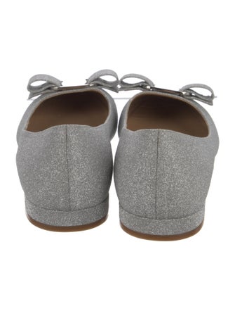 Salvatore Ferragamo Vara Bow Accent Glitter Flats
