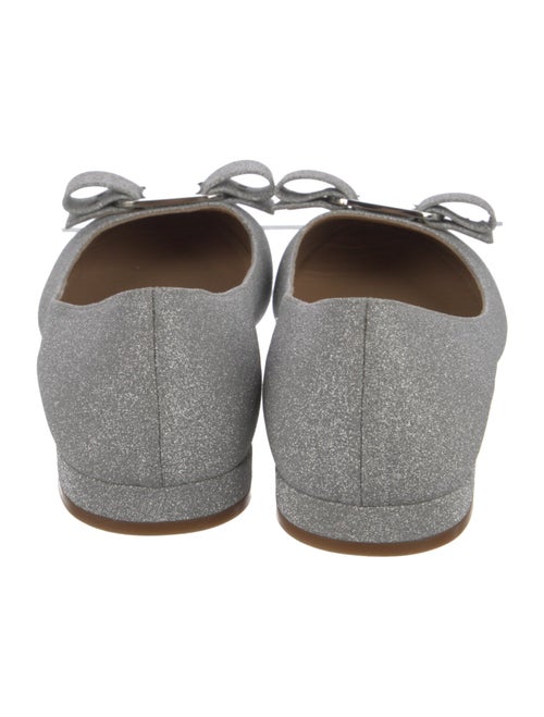 Salvatore Ferragamo Vara Bow Accent Glitter Flats