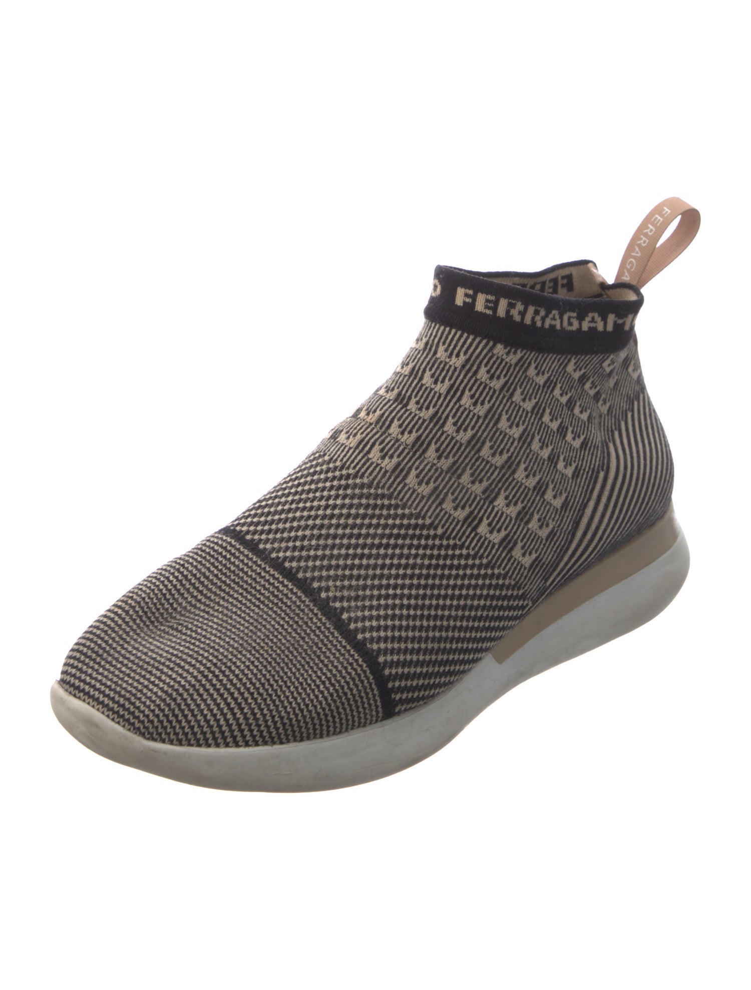 Salvatore Ferragamo Striped Sock Sneakers