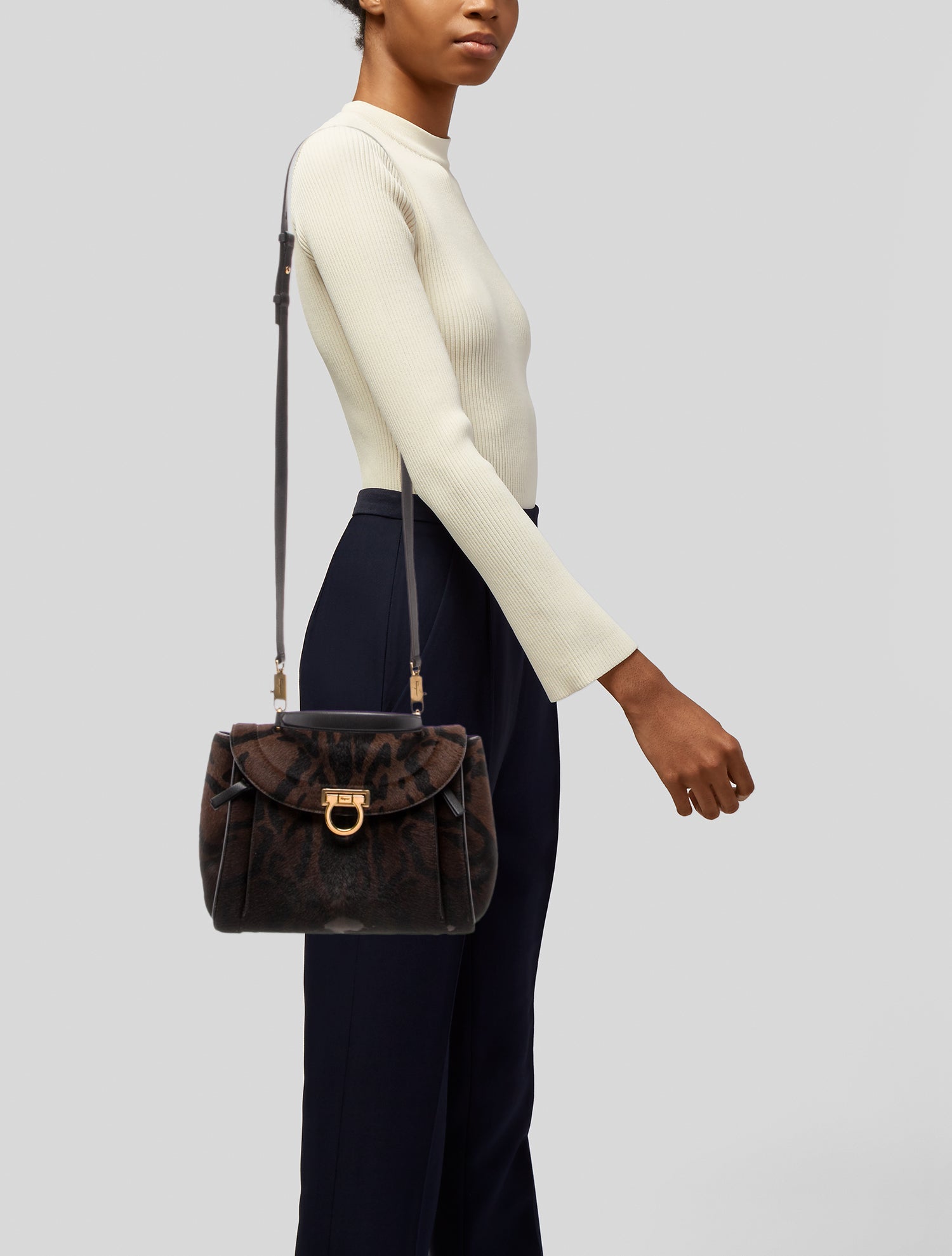 Salvatore Ferragamo Ponyhair Shoulder Bag