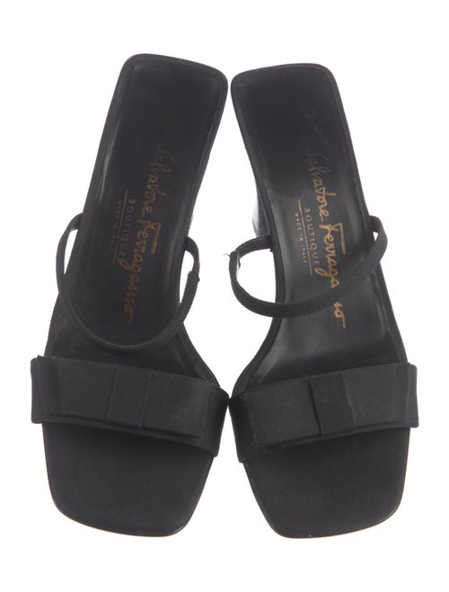 Salvatore Ferragamo Satin Bow Accents Slides