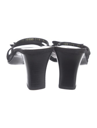 Salvatore Ferragamo Satin Bow Accents Slides