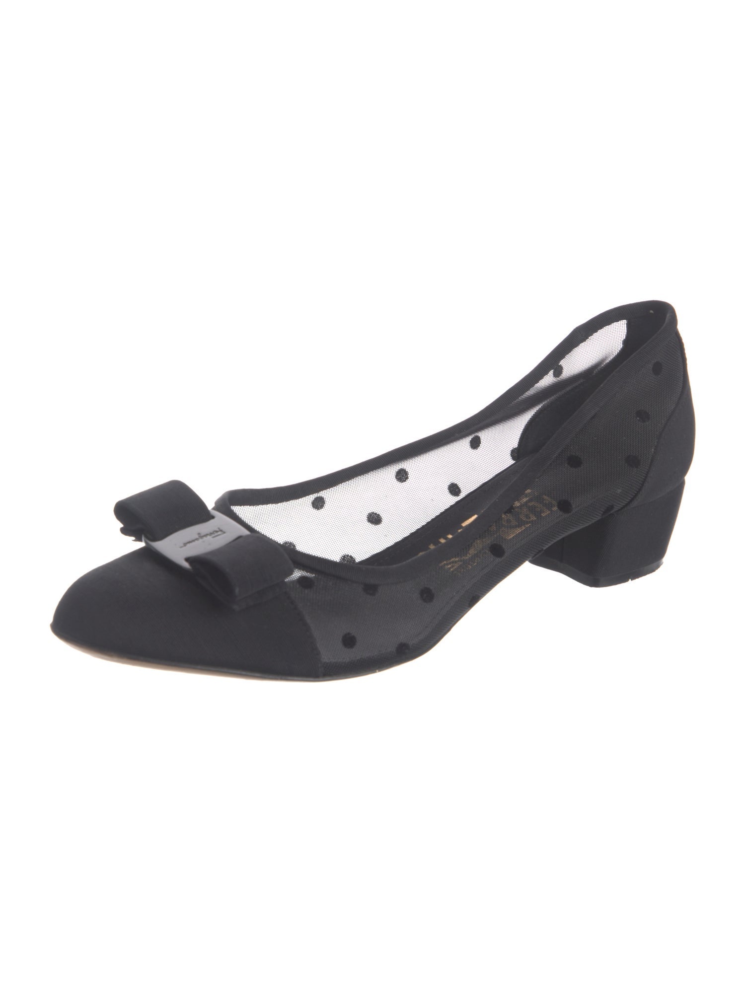 Salvatore Ferragamo Vara Bow Accent Mesh Pumps