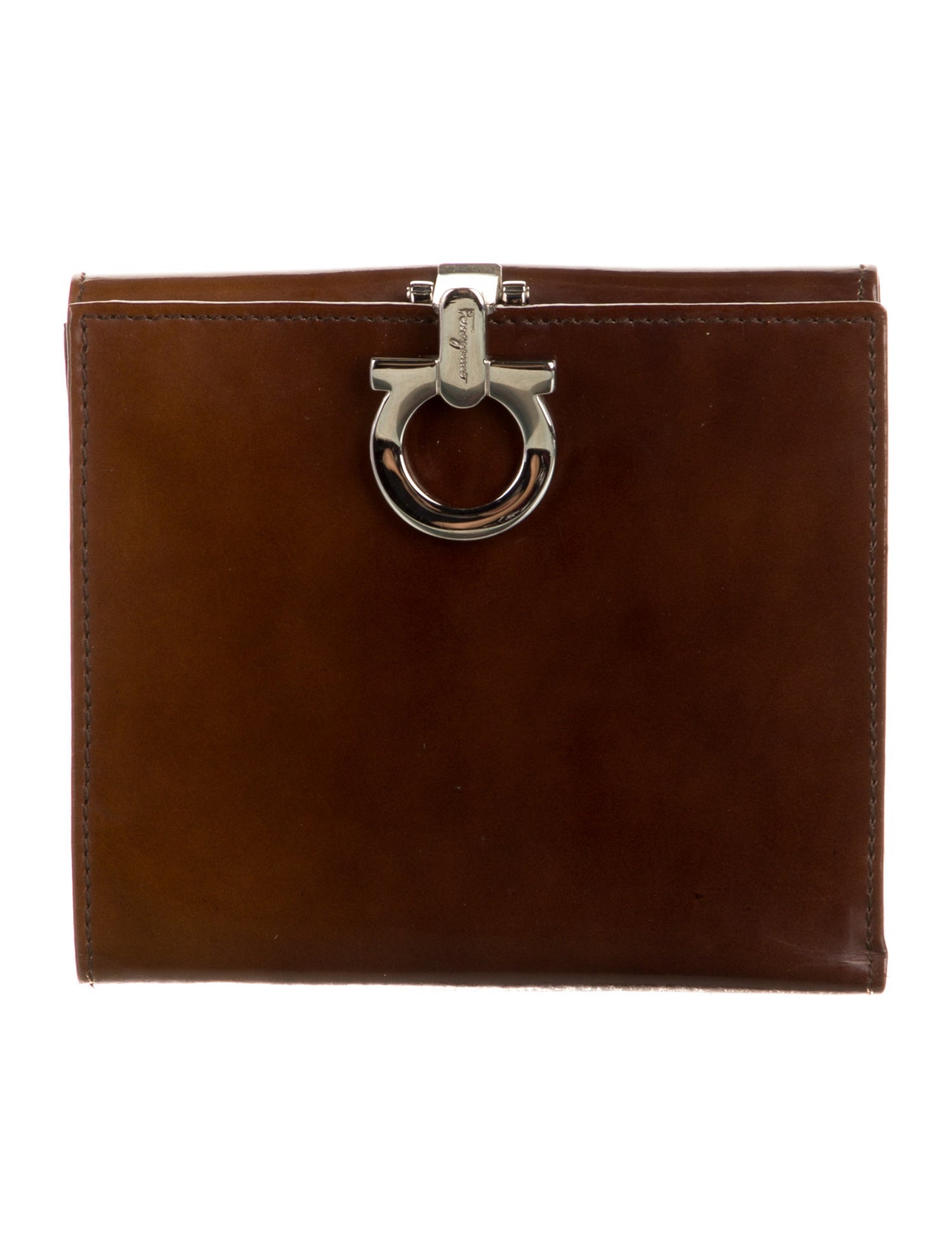 Salvatore Ferragamo Leather Printed Compact Wallet