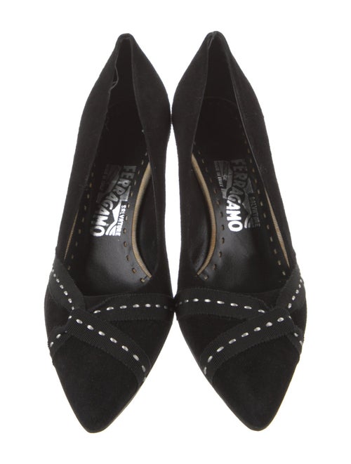 Salvatore Ferragamo Vara Bow Accent Suede Pumps