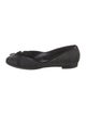 Salvatore Ferragamo Raffia Bow Accents Ballet Flats