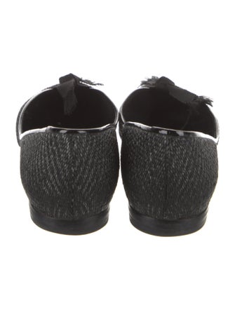 Salvatore Ferragamo Raffia Bow Accents Ballet Flats