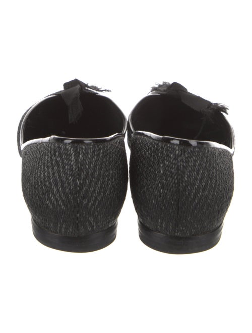 Salvatore Ferragamo Raffia Bow Accents Ballet Flats