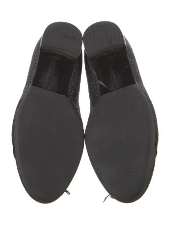 Salvatore Ferragamo Raffia Bow Accents Ballet Flats
