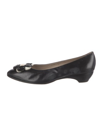 Salvatore Ferragamo Leather Sequin Embellishments Flats