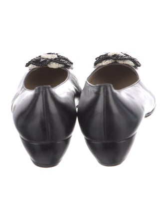 Salvatore Ferragamo Leather Sequin Embellishments Flats