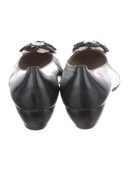 Salvatore Ferragamo Leather Sequin Embellishments Flats