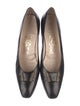 Salvatore Ferragamo Leather Bow Accents Ballet Flats
