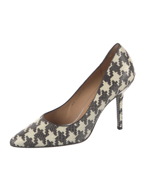 Salvatore Ferragamo Snakeskin Houndstooth Print Pumps