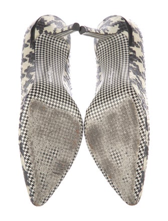 Salvatore Ferragamo Snakeskin Houndstooth Print Pumps