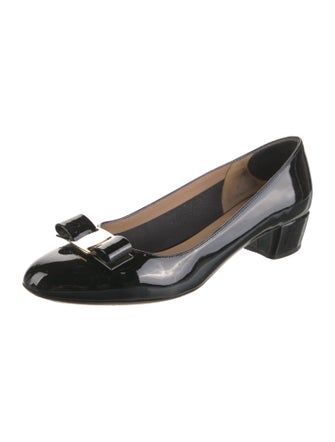 Salvatore Ferragamo Vara Bow Accent Patent Leather Flats
