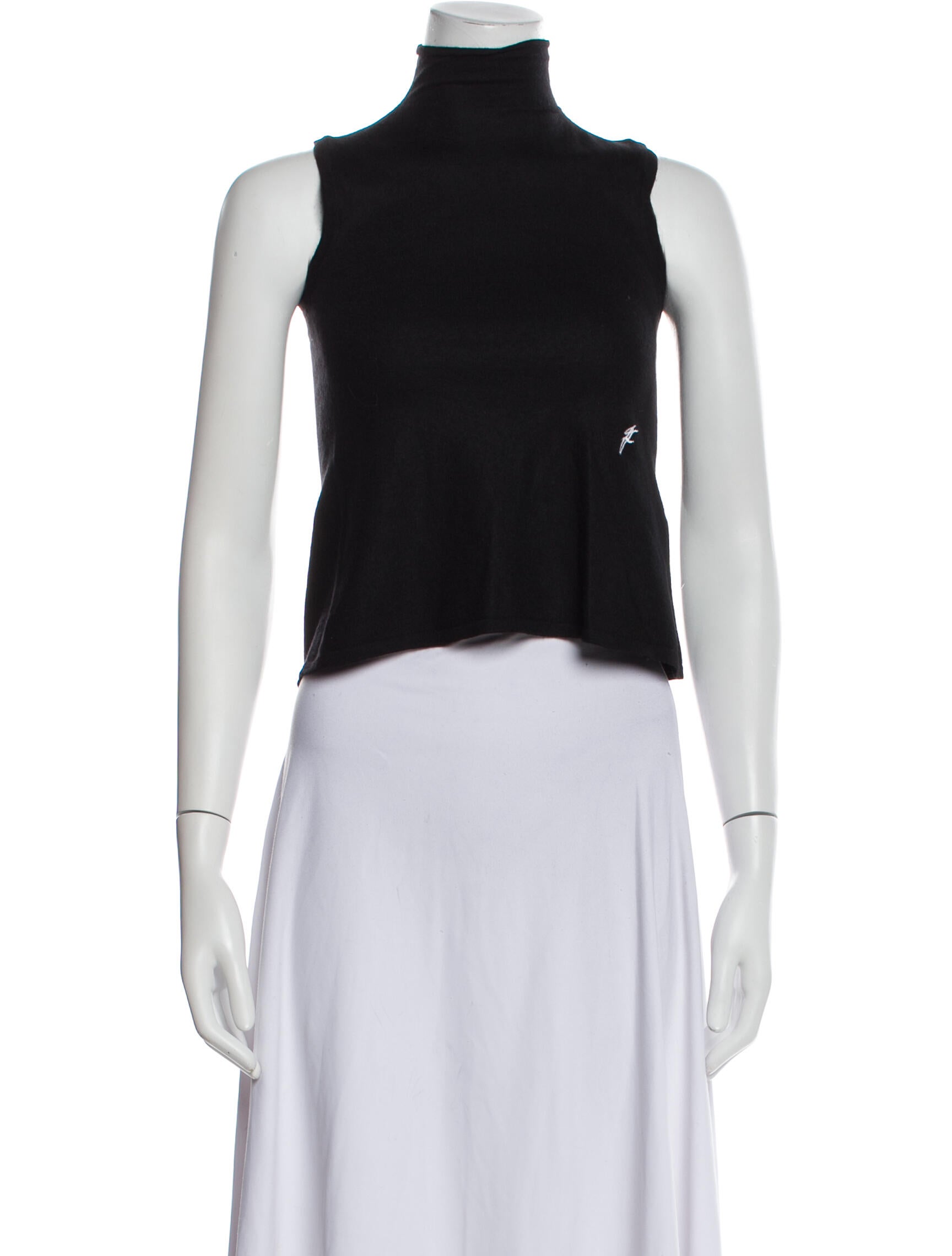 Ferragamo Virgin Wool Turtleneck Crop Top