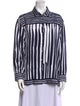 Salvatore Ferragamo Silk Striped Button-Up Top