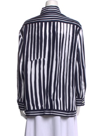 Salvatore Ferragamo Silk Striped Button-Up Top