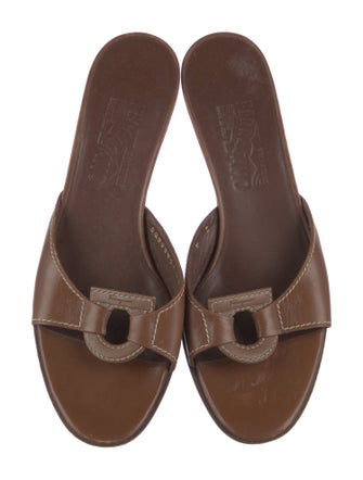 Salvatore Ferragamo Leather Slides