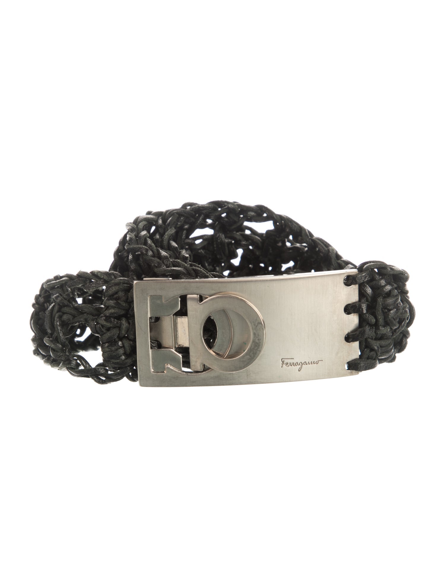 Salvatore Ferragamo Leather Braided Accents Belt