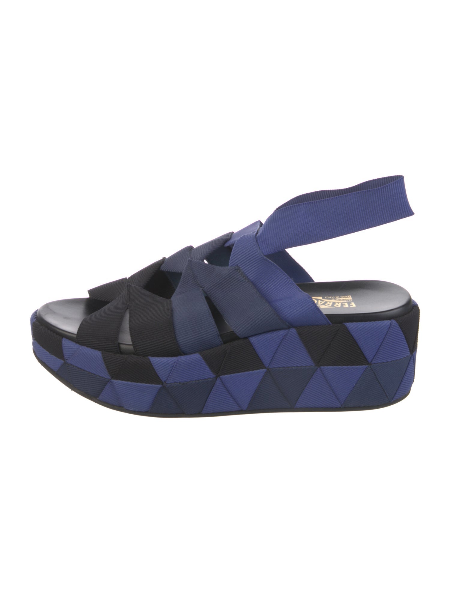 Salvatore Ferragamo Colorblock Pattern Slingback Sandals
