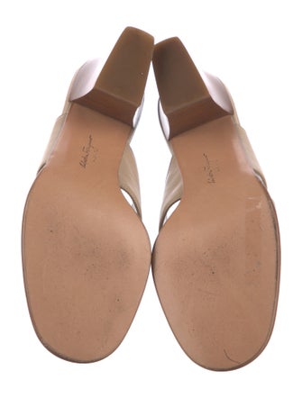 Salvatore Ferragamo Gancini Logo Leather Slides