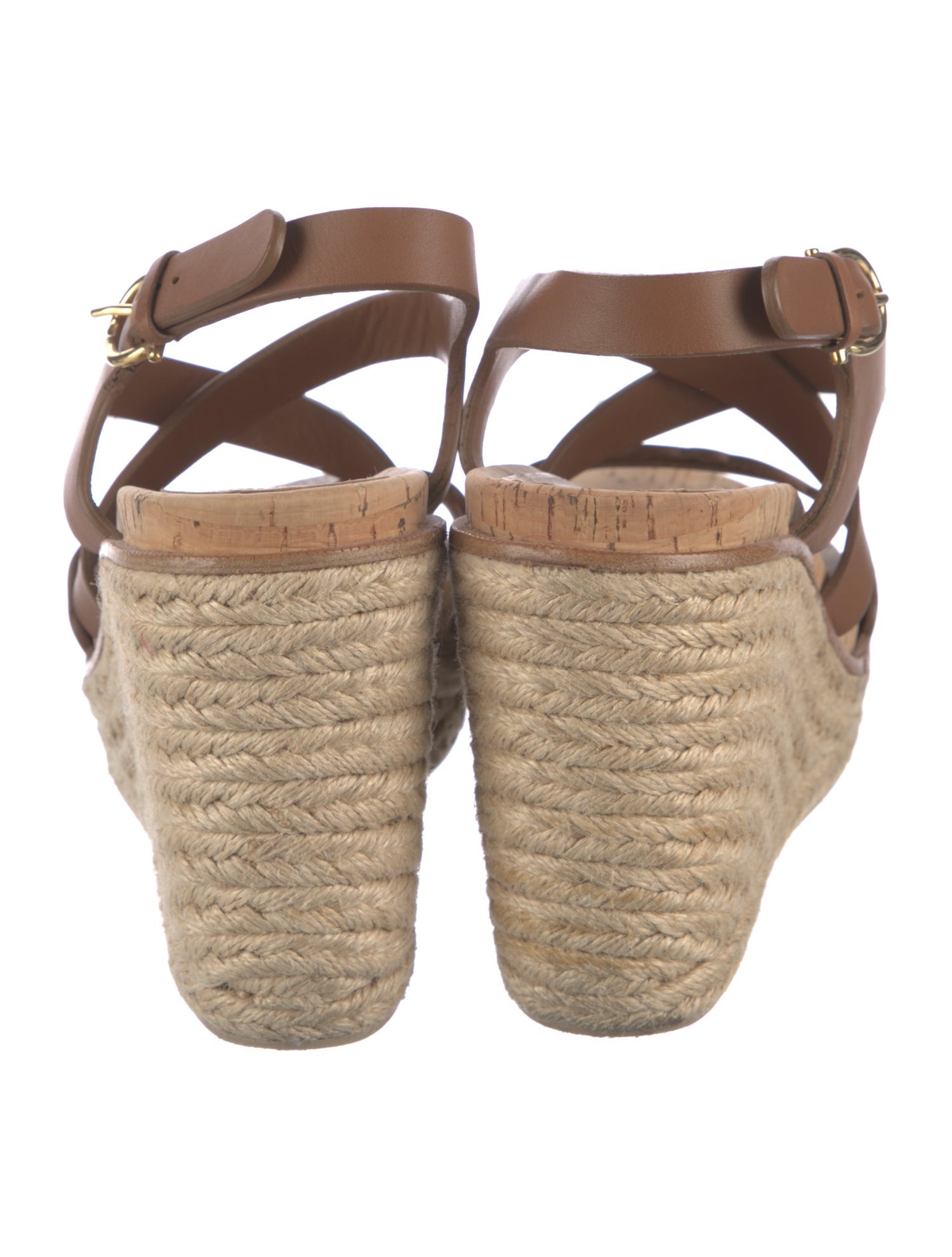 Salvatore Ferragamo Leather Lasercut Accents Espadrilles