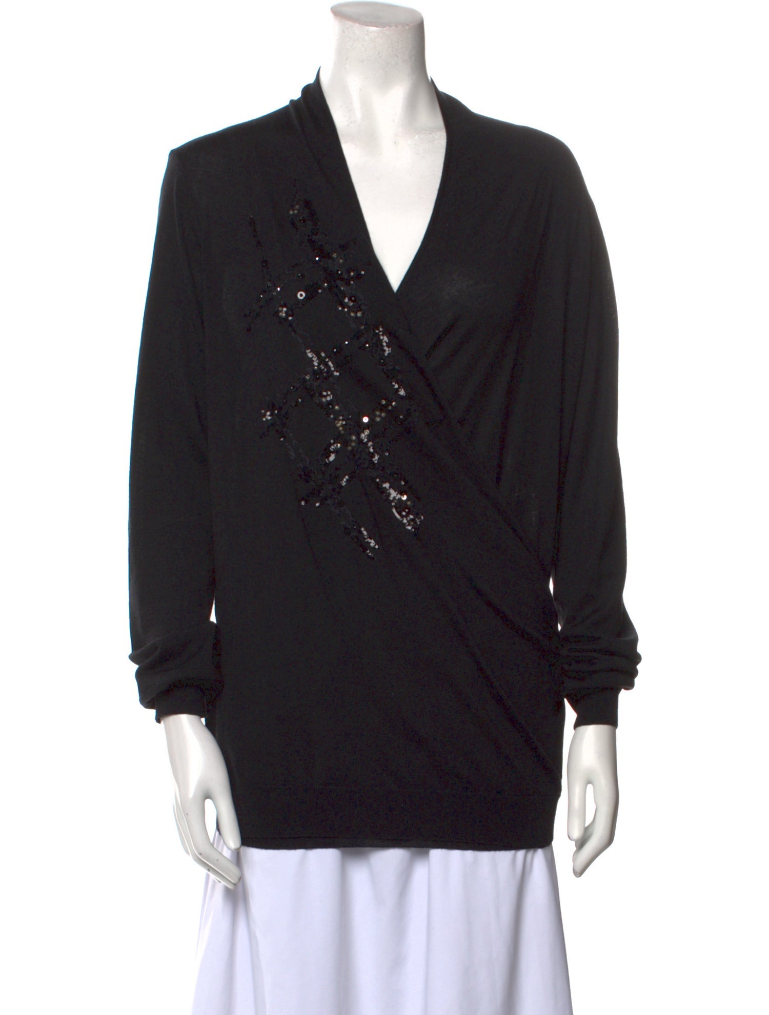 Salvatore Ferragamo Wool V-Neck Blouse