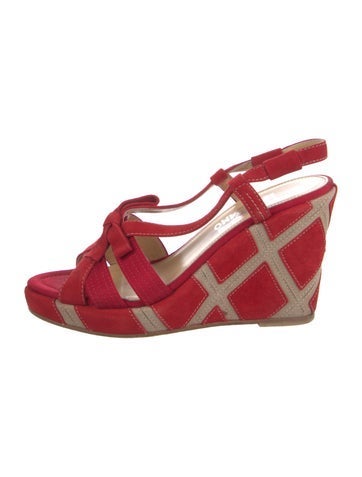 Salvatore Ferragamo Sandals Suede Bow Accents Slingback 3.5