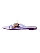 Salvatore Ferragamo Rubber Bow Accents Slides