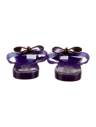Salvatore Ferragamo Rubber Bow Accents Slides