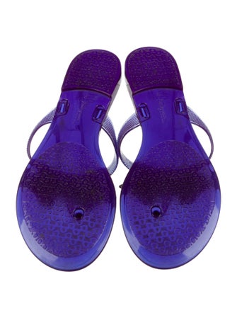 Salvatore Ferragamo Rubber Bow Accents Slides