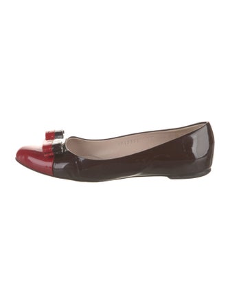 Salvatore Ferragamo Vara Bow Accent Patent Leather Ballet Flats