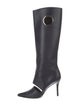 Salvatore Ferragamo Leather Cutout Accent Boots