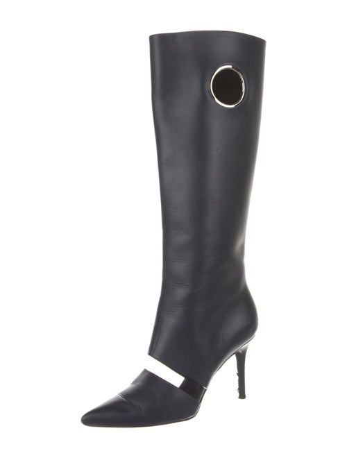 Salvatore Ferragamo Leather Cutout Accent Boots