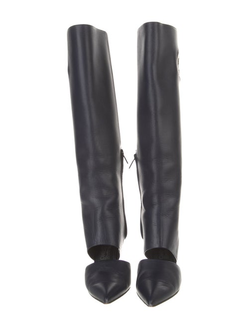 Salvatore Ferragamo Leather Cutout Accent Boots